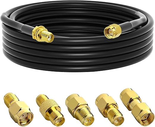 4 英尺   5 件 sma rf 同轴电缆连接器套件,sma 公头到 sma 母头 rg58